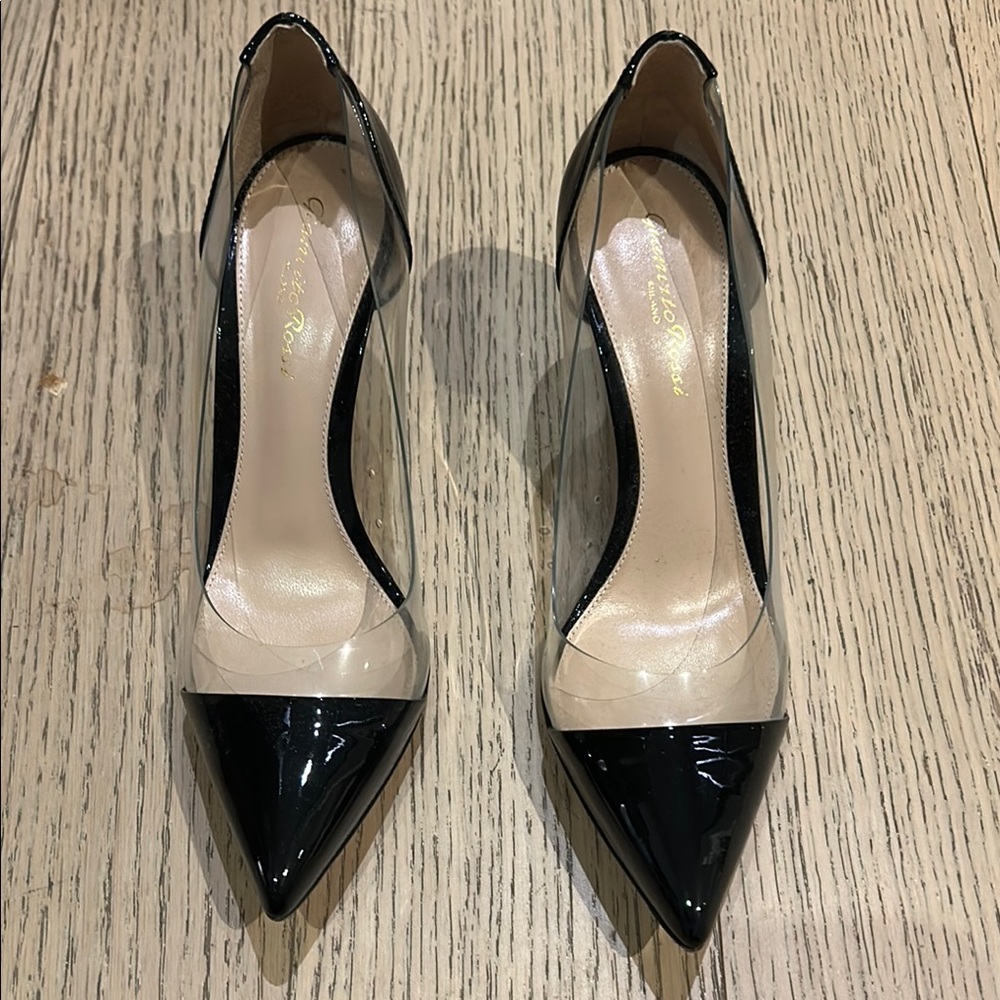 Gianvito Rossi Black Plexiglass 85cm 37.5